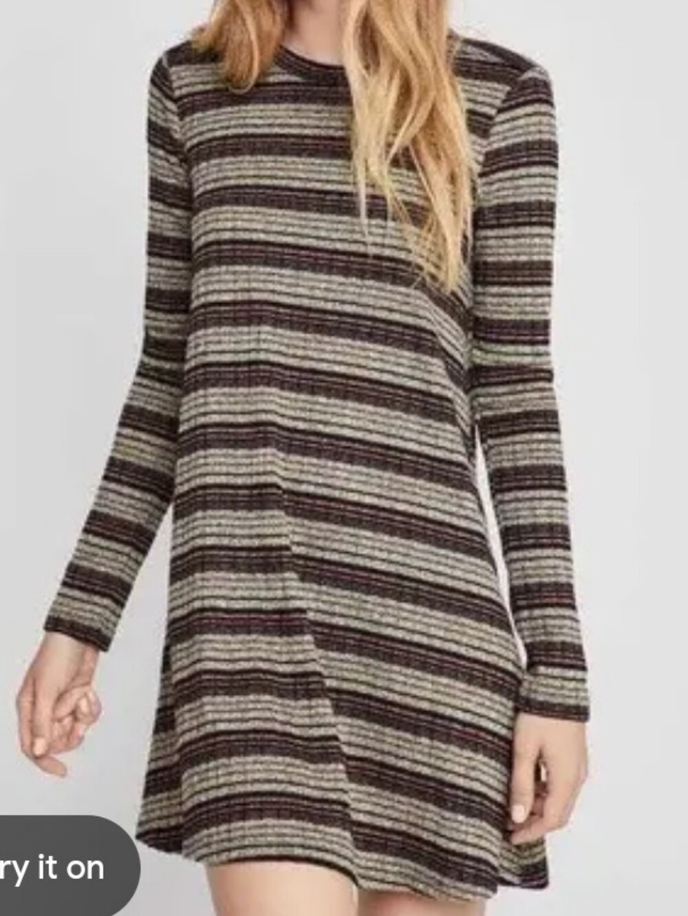 BCBGeneration Metallic Striped Sweater Dress